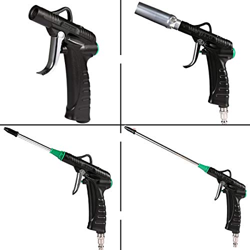 Valianto Air Blow Gun With 4.8”,8.5” Extended Nozzle And Large Flow Vacuum Nozzle, High Flow Air Nozzle Blower Gun Kit For Compressor, Clean Handy Tool,Industrial Air Blow Gun,Quick Connect #TOP4