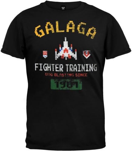Galaga - Mens Fighter Elite T-Shirt in Black, Size: XX-Large, Color: Black Apparel