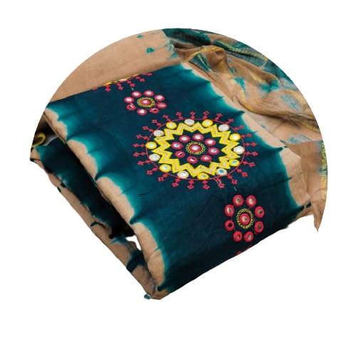 Friyal FashionWomen Cotton Unstitched Rajasthani Bandhani Dress Material Free Size