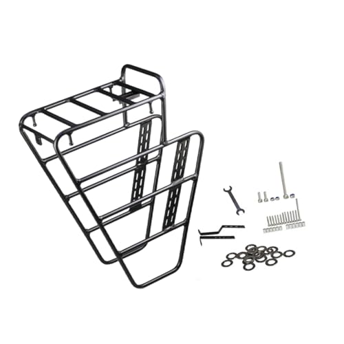 rockible Bike Front Carrier Rack Cargo Pannier Sturdy Universal Stable Metal Bicycle Front Fork Rack for Cycling Riding