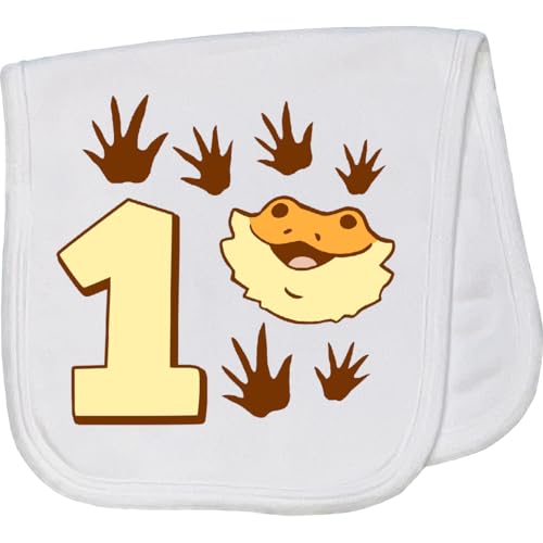 inktastic First Birthday Bearded Dragon Baby Burp Cloth White 45695