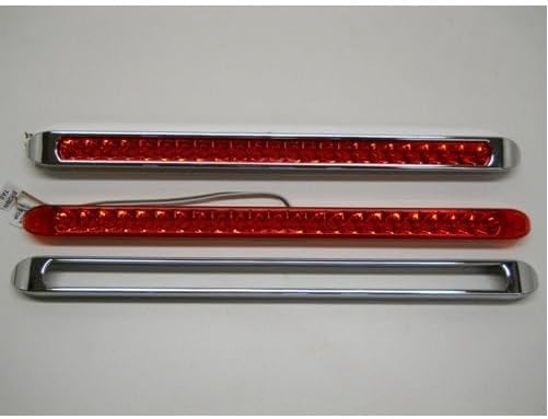 United Pacific 17" Slim Red 23 SMD LED Trailer Brake Stop Turn Tail Lights, Chrome Bezels, 2 Pack