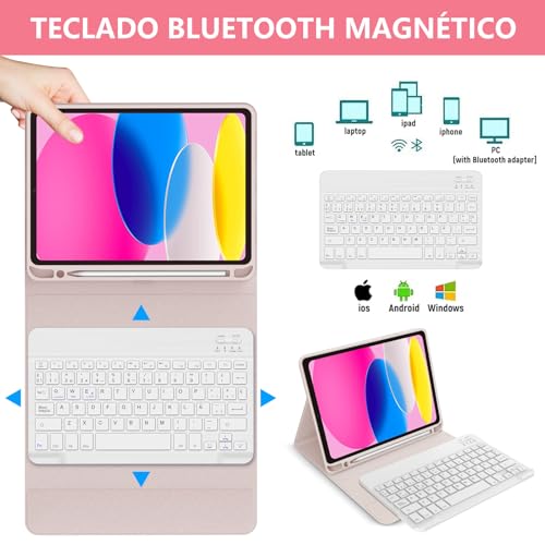 Teclado para iPad 10ª generación para escribir sin cables con letra Ñ 3