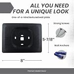 Plaque murale Rectangle Noir Onyx pour Thermostat intelligent Ecobee Amélioré et Premium, Moderne Design Texturé