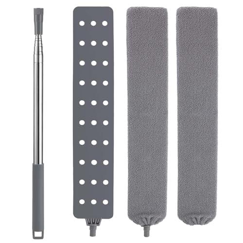 Colector De Polvo De Grieta, Barra De Acero Inoxidable RetráCtil Y Cabezal De Cepillo ExtraíBle Y Flexible para Limpiar Espacios PequeñOs como SofáS, Armarios Y Debajo De La Cama