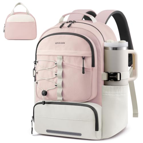 LOVEVOOK 2Pcs School Backpack Bookbag for Kids Teen Girls with Lunch Box