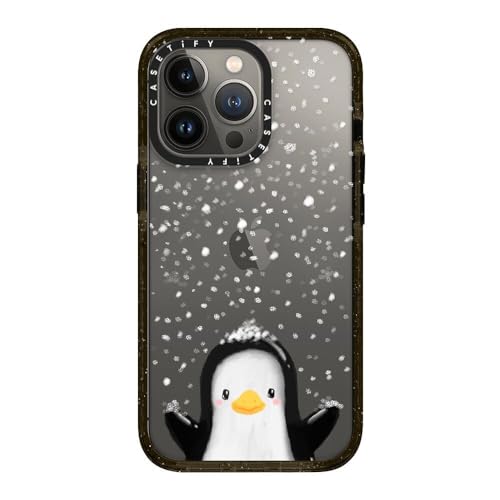Coque iPhone 13 Pro CASETiFY Pingouin Hivernal Noir Transparent
