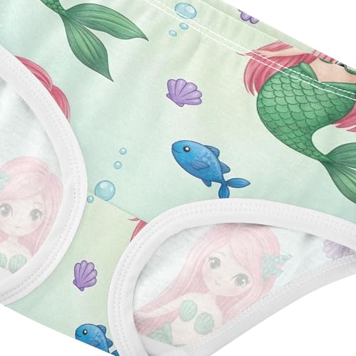 Pattern Toddler Underwear Floral 2t Cotton Girl Panties Cute Cute Pink Mermaid Sea Beige Briefs Girls Undies4