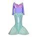 Lito Angels Deguisement Robe Sirène Princesse Ariel pour Enfant Fille, Anniversaire Fete Halloween Costume Carnaval, Taille 7-8 ans