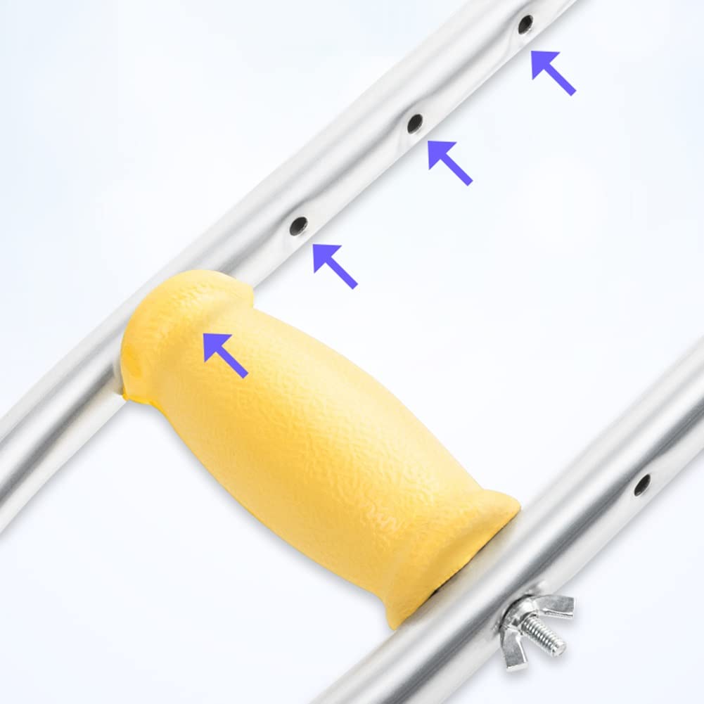 Dziecięce Kule do Chodzenia, Lekkie Kule Pod Pachą, Stosowana Wysokość 115-135cm, z Miękką Rączką, żółty, 1 Para