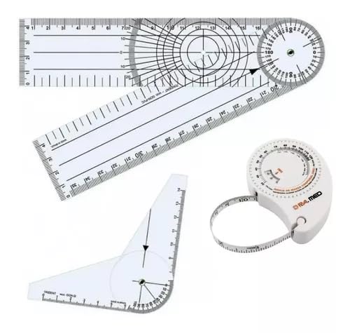 Goniometro De Dedo + Goniômetro Grande + Fita Antropométrica