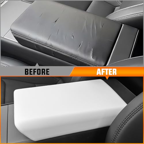 MIEF ROD Center Console Armrest Cover Designed for Tesla Model 3 Highland 2024 2025 2026 / New Tesla Model Y Juniper Accessories 2025 2026 TPE Armrest Protector (White) by MIEF ROD - Used condition - Image 6