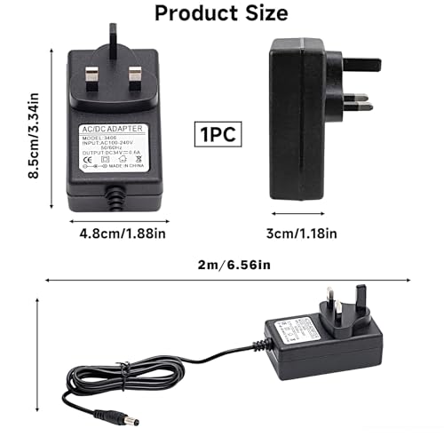 Replacement Battery Charger for 32V Vax Blade Cordless Pro Stick Vacuum Cleaner TBT3V1B1, TBT3V1P1, TBT3V1P2, TBT3V1T1 34V 600mA AC Adapter for VAX Blade 2 VBB2ASV1 Vac Hoover 28.8V Power Cable - Image 3