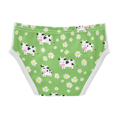 CHIFIGNO Underwear for Boys Cute Cartoon Cows Green Cotton Boys Briefs Soft Breathable Briefs Underwear2