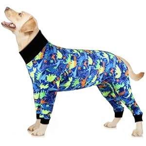 Etdane Dog Onesie Surgery Recovery Suit for Female Male Dogs After Spayed Suit Surgical Recovery Suit Anti Shedding Body Suit for Small Medium Large Dog Dinosaurs/Small