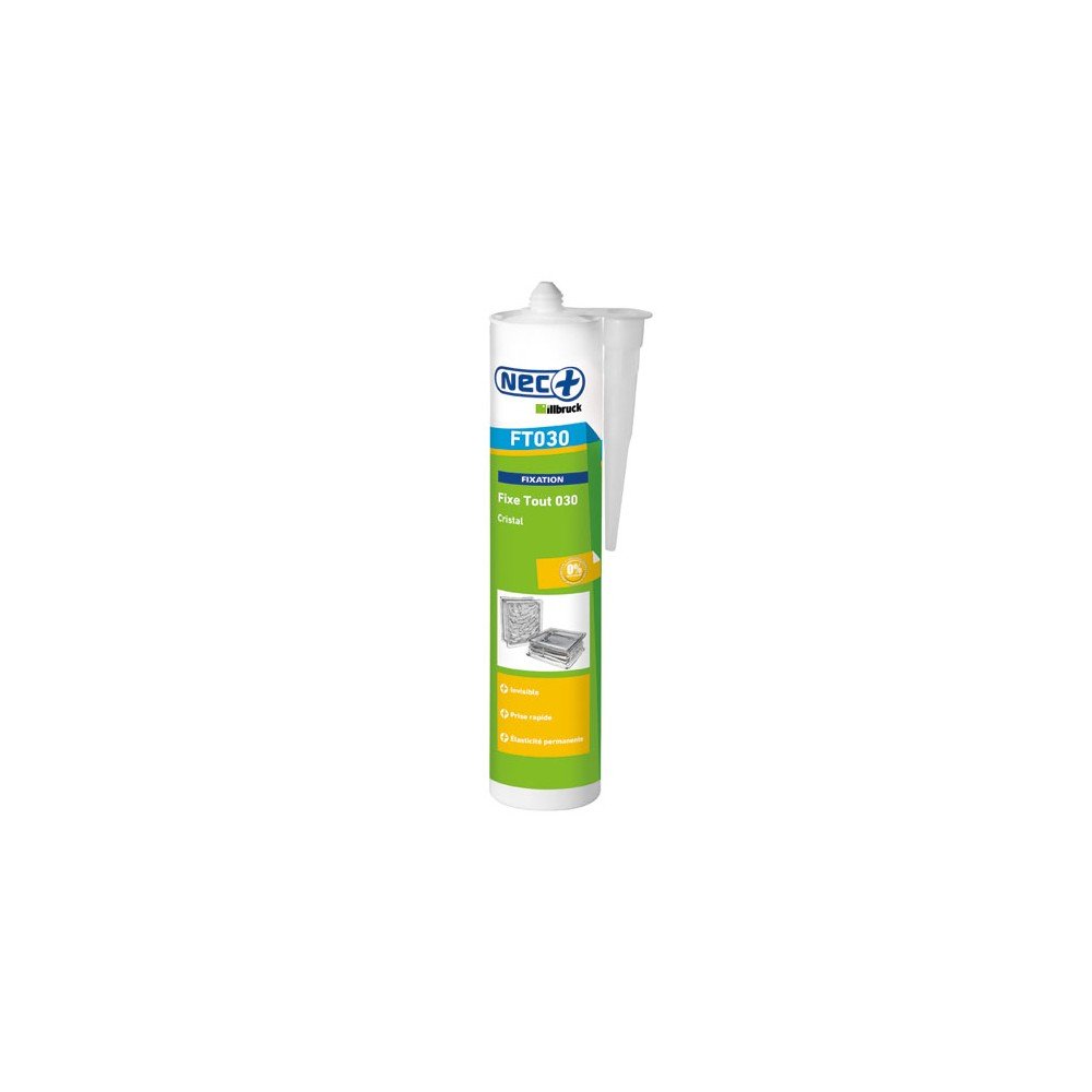 Colle fixe tout 030 cristal 310ml NEC+ mastic transparent