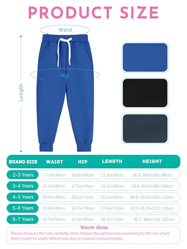 Ruisita 3er Pack Jogginghosen für Jungen Baumwoll-Jogger mit Kordel & Taschen Kinder Sportbekleidung (2-7 Jahre)