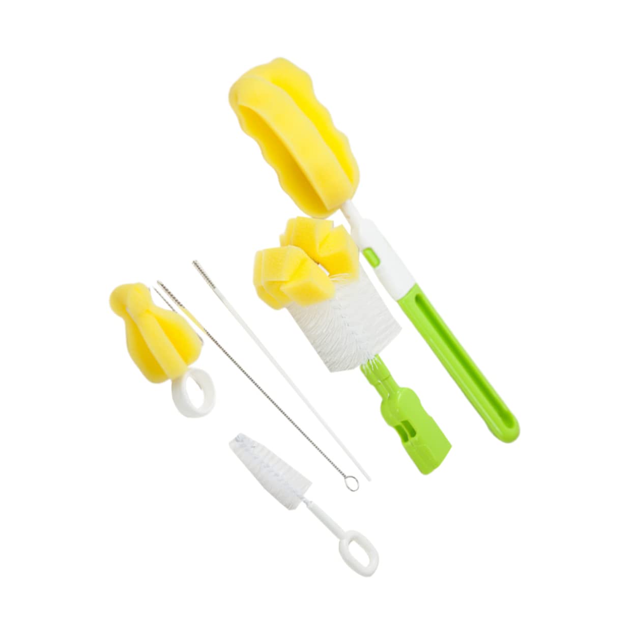 BESTonZON 6pcs Bottle Cleaning Brush Lightweight Feeder and Nursing Bottle Brushes for Use Green