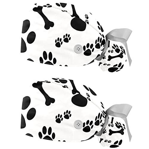 Chapeaux de travail respirants JDEZ avec motifs de pattes - Lot de 2 casquettes de protection