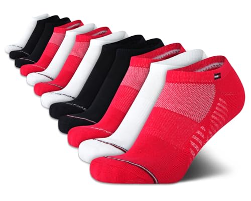 Image of Tommy Hilfiger Womens No Show Socks - 12 Pack Lightweight Athletic Performance Cushioned Running Low Cut Socks for Women