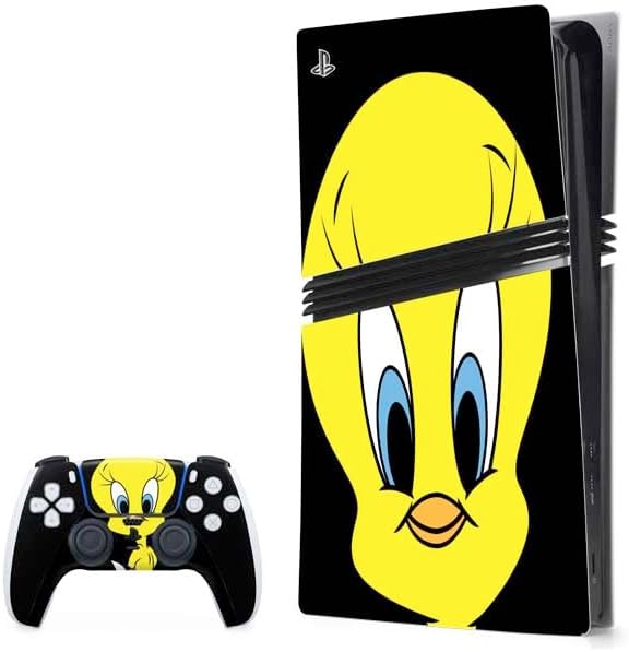 Skinit Decal Gaming Skin Compatible with PS5 Pro Bundle - Officially Licensed Looney Tunes Tweety Bird Design