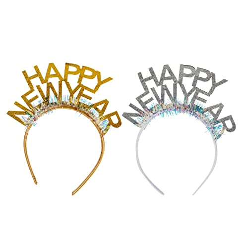 BinaryABC Happy New Year Headband Tiara,2027 New Years Eve Party Supplies,New Years Party Favors,2Pcs