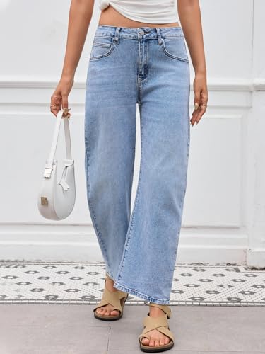 PEIHOT Mid Rise Barrel Jeans for Women Trendy Boyfriend Stretchy Baggy Cropped Denim Pants with Pockets - image 5