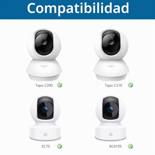 Miniatura 3 de Holaca Soporte De Pared Compatible Con Tp-Link Tapo C200 C210 C220 C201 C202 C211 C212 C222 C230 Cámara De Vigilancia Wifi Para Interiores, Color Blanco, 1 Unidad