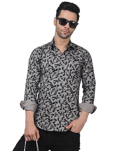 Image of TryBuy Unique Elegant Men's Cotton Casual Printed Full Sleeves Shirt