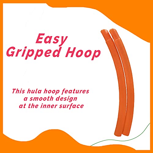 Image of Toy Cloud Classic Design | 6 Interlock able Pieces Adjustable Hula Hoop Ring for Adults Exercise 4 Size 18-29 Inch (Orange)