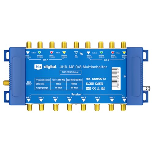Commutateur multiple multiswitch satellite large bande pour récepteur TV coaxial