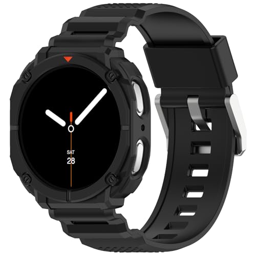 Samsung Galaxy Watch 8 40mm/44mm �����p�o���h ��̌^�x���g+�P�[�X �T�C�Y���߉\ �ϏՌ� �S�ʕی� �h�� �V���R���� �e�͐� Samsung Galaxy Watch8 �o���h (�u���b�N, watch 8 44m)