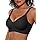 Vertvie Womens Wireless Bras No Underwire Push Up Bra Seamless Supportive Full Coverage Everyday Bras Regular and Plus Size(Black,XX-Large)