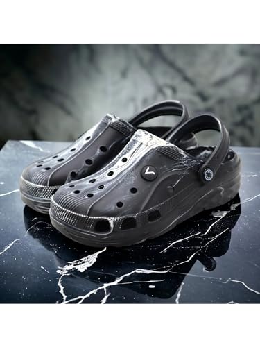 Image of SVAAR Men's Marble Effect Classic Clogs || Sandals with Adjustable Back Strap for Men