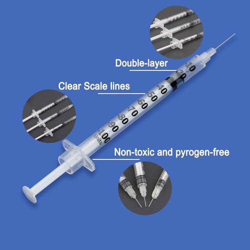Image of 1ml Syringe with Needle,30G 1cc 5 /16 Inch 8mm Needle and Syringe,Individually Wrapped,Pack of 30