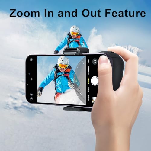 Voinap Phone Camera Grip with Zoom Remote, Smartphone Handle Holder with Wireless Shutter, Phone Filming Accessories Selfie VideoVlog Shooting