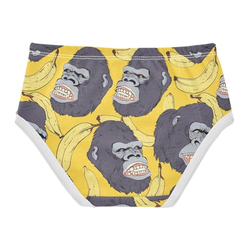 Wusikd Gorilla Banana Girls' Underwear Cotton Yellow Girls Briefs Soft Toddler Underwear 2T2