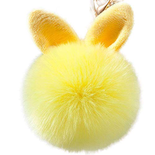 Preisvergleich Produktbild TREESTAR Schlüsselanhänger für Damen, süßes Plüschtier, Hase, Ohrringe, Schlüsselanhänger, Schlüsselanhänger, Schlüsselanhänger, Schlüsselanhänger, Schlüsselanhänger, Geschenk für Muttertag 8cm gelb