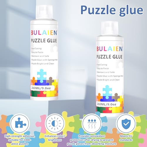 Rbleote Puzzle Kleber Puzzlekleber 260ml*2 Mit Einfachem Schwammkopf Und Applikator Geeignet Für Kinder Und Erwachsene