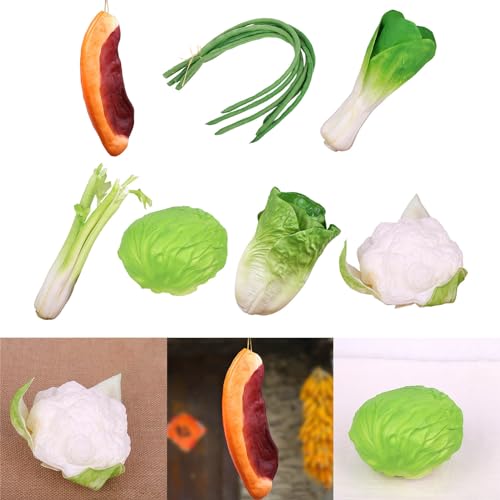YPBEW Artificial Vegetable Fake PU Vegetable for Photography Props Basket Display Thanksgiving Harvest Parties Decorations Soft, Green Cabbage