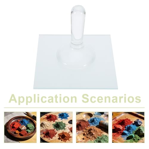 Placa de Molienda 4X4 muller de vidrio para mezclar pigmentos secos y crear pinturas al óleo 4