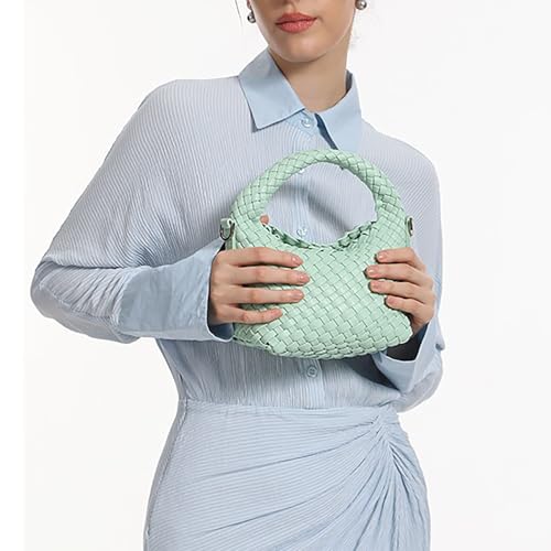 Small Size Woven For Women HOBO Tote Bag Stylish Luxury Detachable Shoulder Strap Girls Top Handle Travel Phone Crossbody Bag3