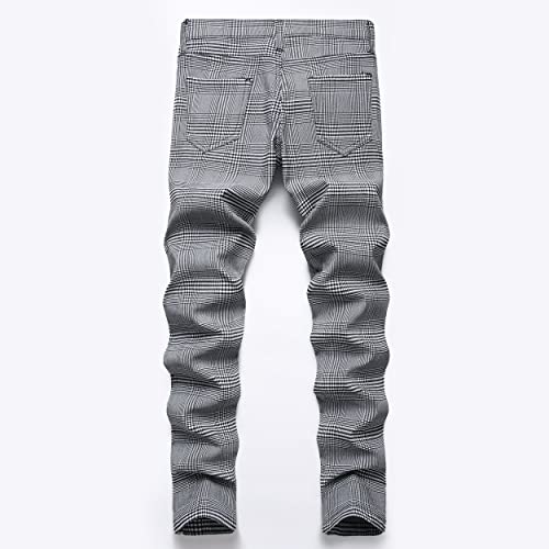 Boy's Chino Plaid Pants School Uniform Dress Skinny Fit Stretch Fashion Pants2