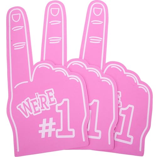 Toddmomy Cheerleading Foam Finger - Bulk 3PCS Oversized EVA Handheld Team Spirit Pink Sports Props for Adults Youth at Soccer/Basketball Games Party Supplies?