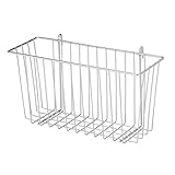 Honey-Can-Do SHF-04056 Steel Wire Accessory Basket, Chrome, 13.39L x 5W x 7.6H, Large