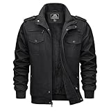 [KEFITEVD] 防寒着 メンズ 作業着 ボア付き ワークジャケット スタンドカラー 防風 ウェア アウター アウトドア ストリートジャケット 無地 冬用 黒 ブラック L