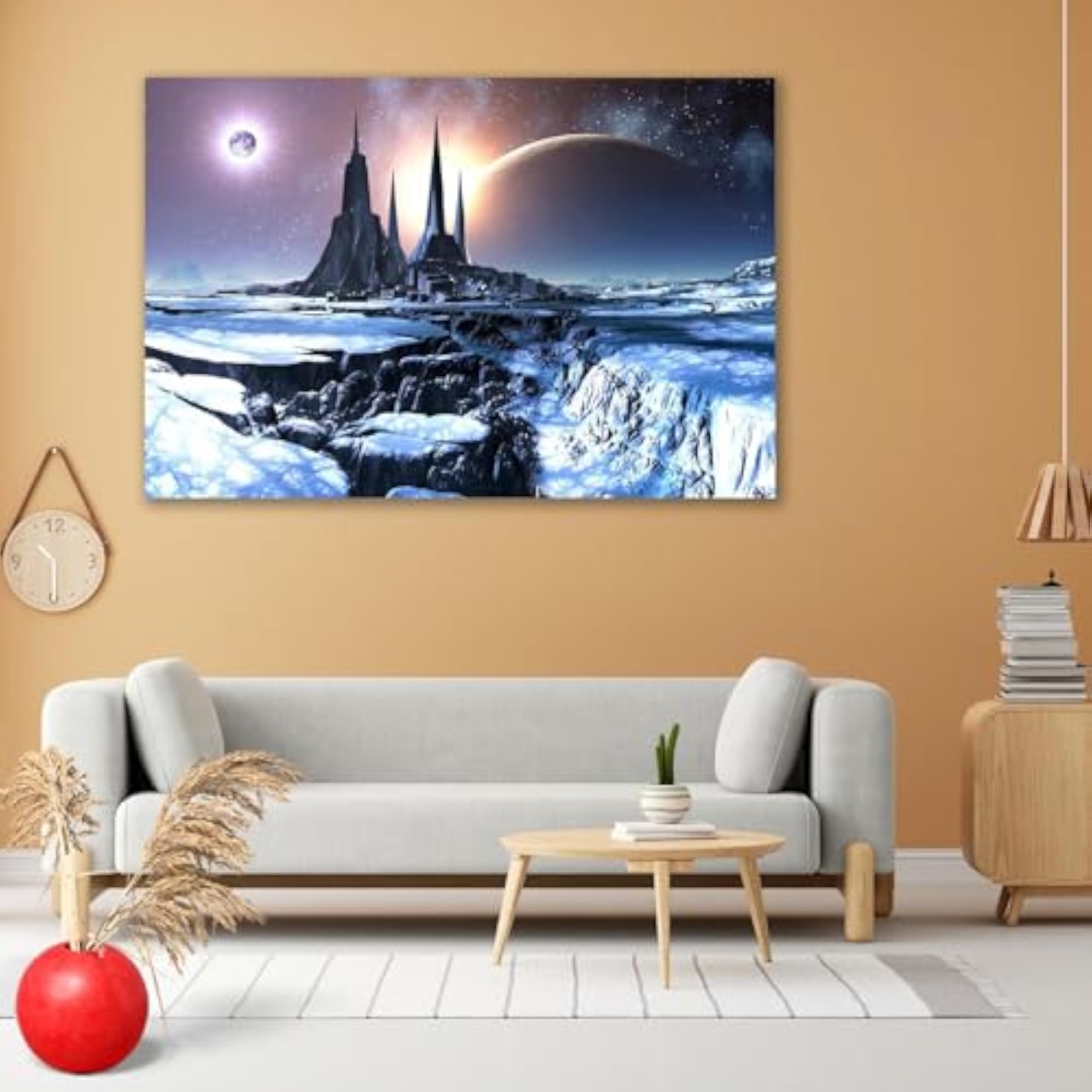 Lost Alien City in Snow Wall Sticker for Home Decoration