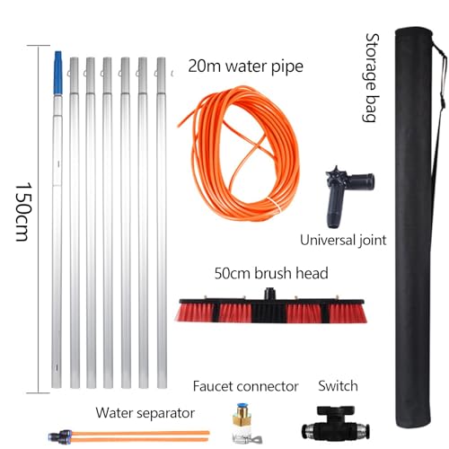 Tête de brosse rotative à 180° pour perche de nettoyage de vitres 12m - 3
