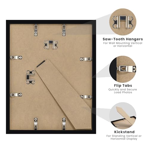 Image of upsimples Diploma Frame with 8.5x11, 11x14 Degree frames, Black 2 Pack | Showcases Diploma, Certificate and Document, Wall or Tabletop Decor for Dorm or Office, Graduation Gift