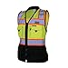 Kishigo Women's High Visibility Reflective Premium Black Series Heavy Duty Surveyors Vest S5021, Zipper Closure, Polyester, ANSI 107 Type R/Class 2, Multiple Pockets for Tools (Lime/Black, L)